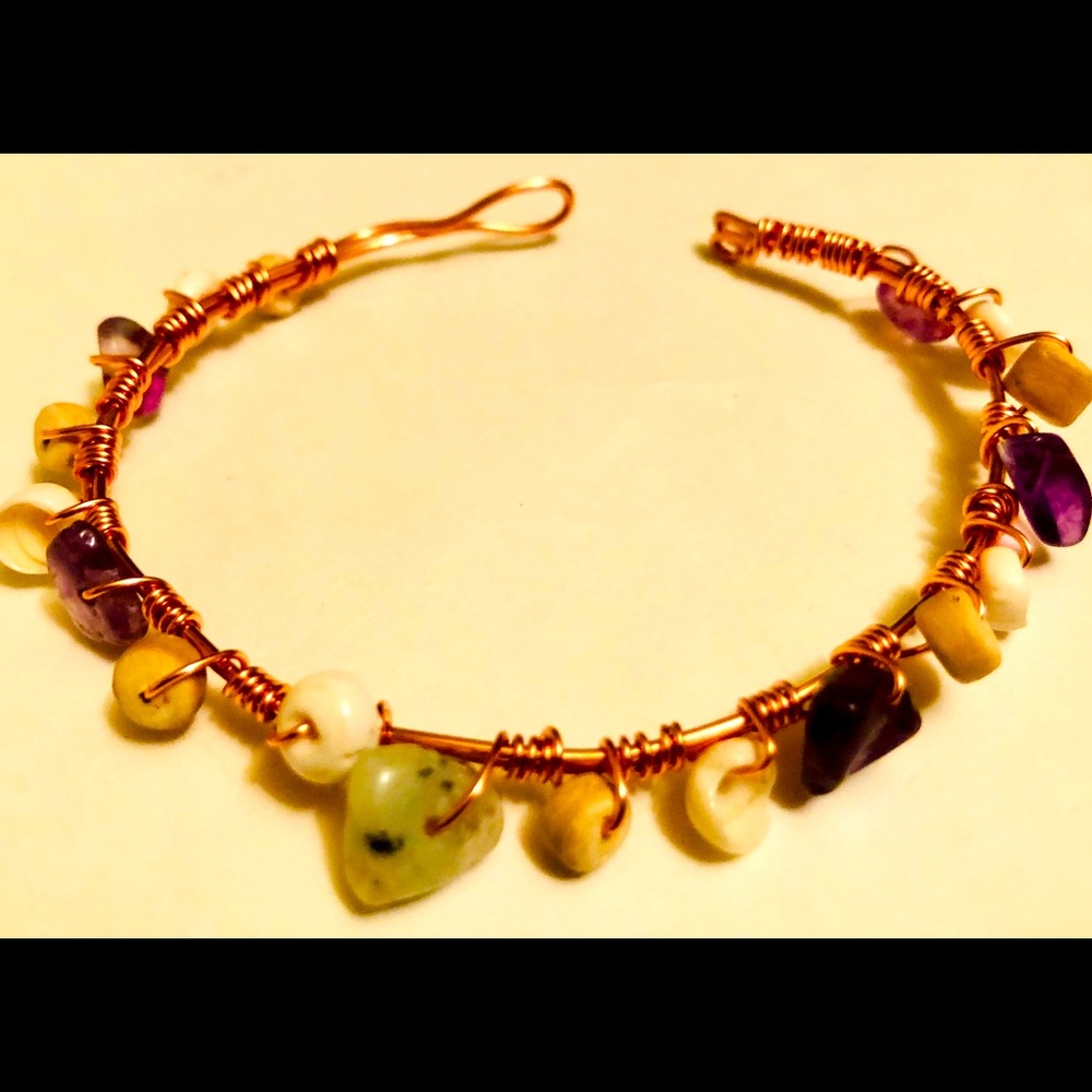 Beachy boho copper cuff